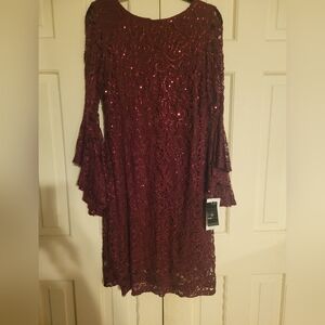 Burgundy Lace Dress